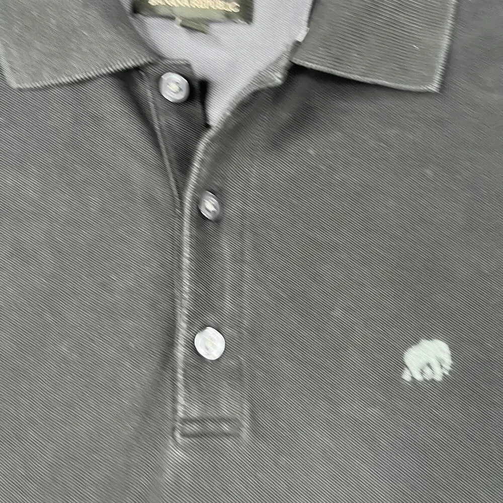 Banana Republic Casual Polo Shirt Black Embroidered Logo Classic Mens Medium